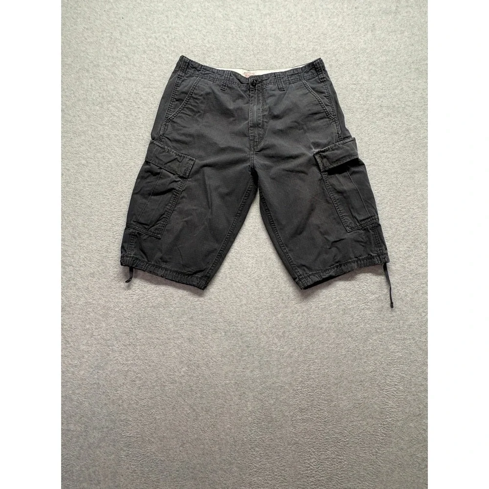Levi Strauss Mens Cargo Shorts 32 Gray Ripstop Utility Pockets 74943-0033